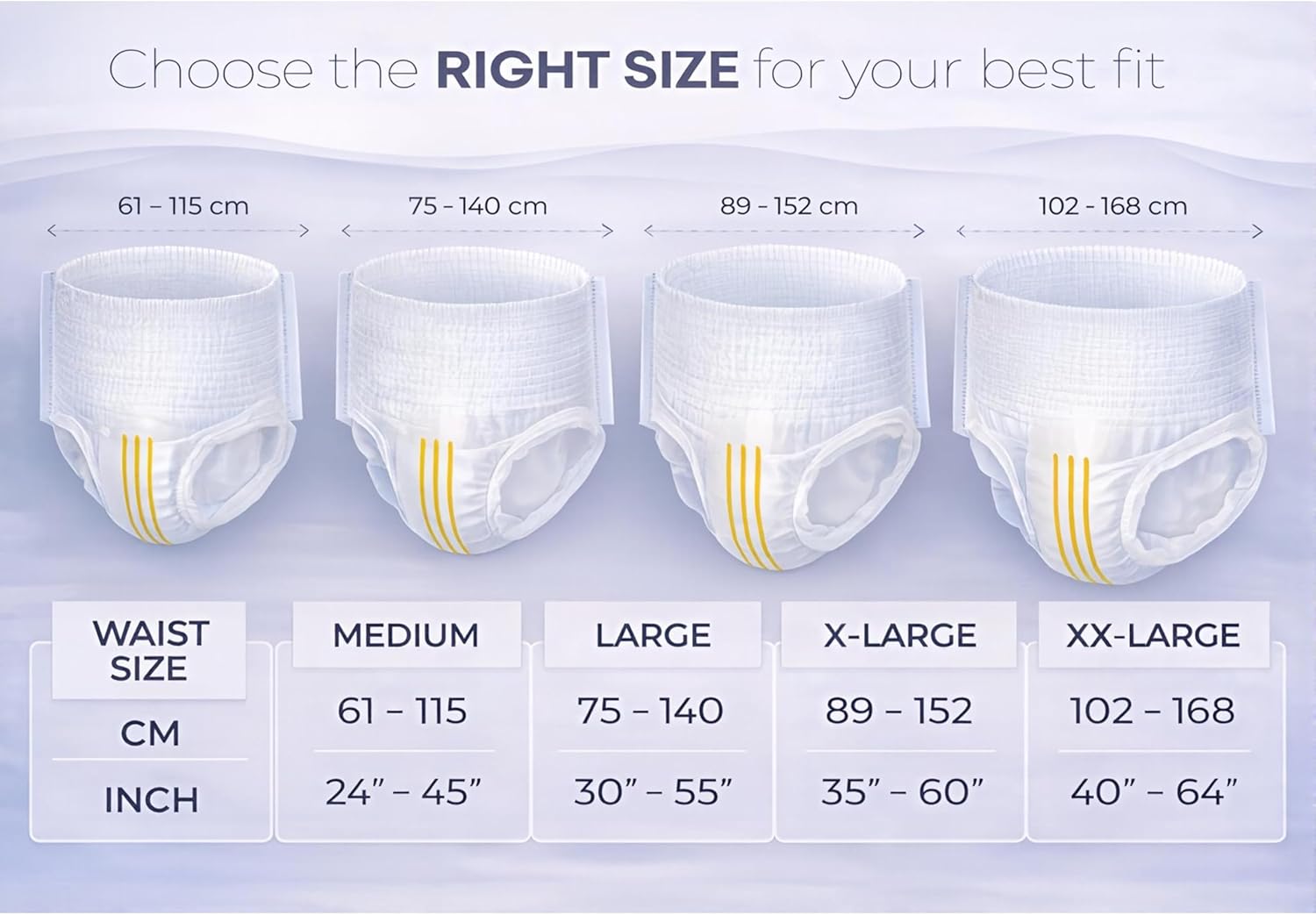 30x adult choice incontinence pants women and men, adult pull up nappies with wetness indicator, max absorbency, leakage protection, odor control (large 30 count) 30x adult choice incontinence pants women and men, adult pull up nappies with wetness indicator, max absorbency, leakage protection, odor control (large 30 count)