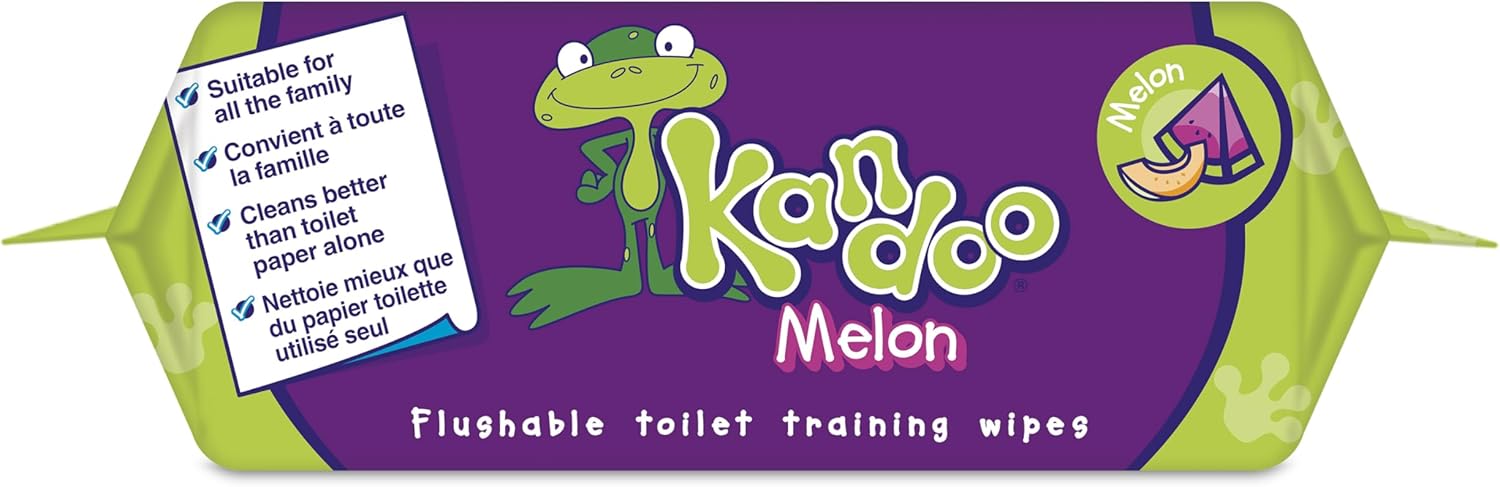 kandoo melon flushable moist toilet tissues, 12 x 60 wipes (total 720 wipes), biodegradable and plastic free, toilet training wet toilet tissues, melon scented, toddler wipes, multipack kandoo melon flushable moist toilet tissues, 12 x 60 wipes (total 720 wipes), biodegradable and plastic free, toilet training wet toilet tissues, melon scented, toddler wipes, multipack