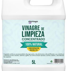 plantawa white vinegar for cleaning 5l | vinegar for cleaning 10º | white alcohol | natural and powerful multi purpose cleaner, effective anti toxic | disinfects, degreases and removes limescale from