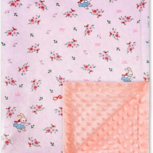 baby blanket for newborns,new gifts for boys girls toddlers, super soft baby cot blanket with dotted fleece backing, unisex new born essentials(crushed flower,75x100cm)