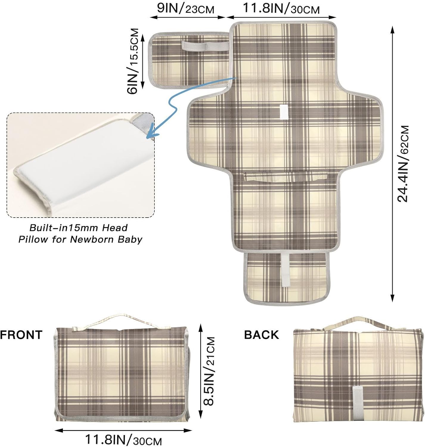 gray brown check reusable changing pad baby with tissue pocket portable changing pad for baby infant travel station kit cambiador de pa?ales para bebes gray brown check reusable changing pad baby with tissue pocket portable changing pad for baby infant travel station kit cambiador de pa?ales para bebes