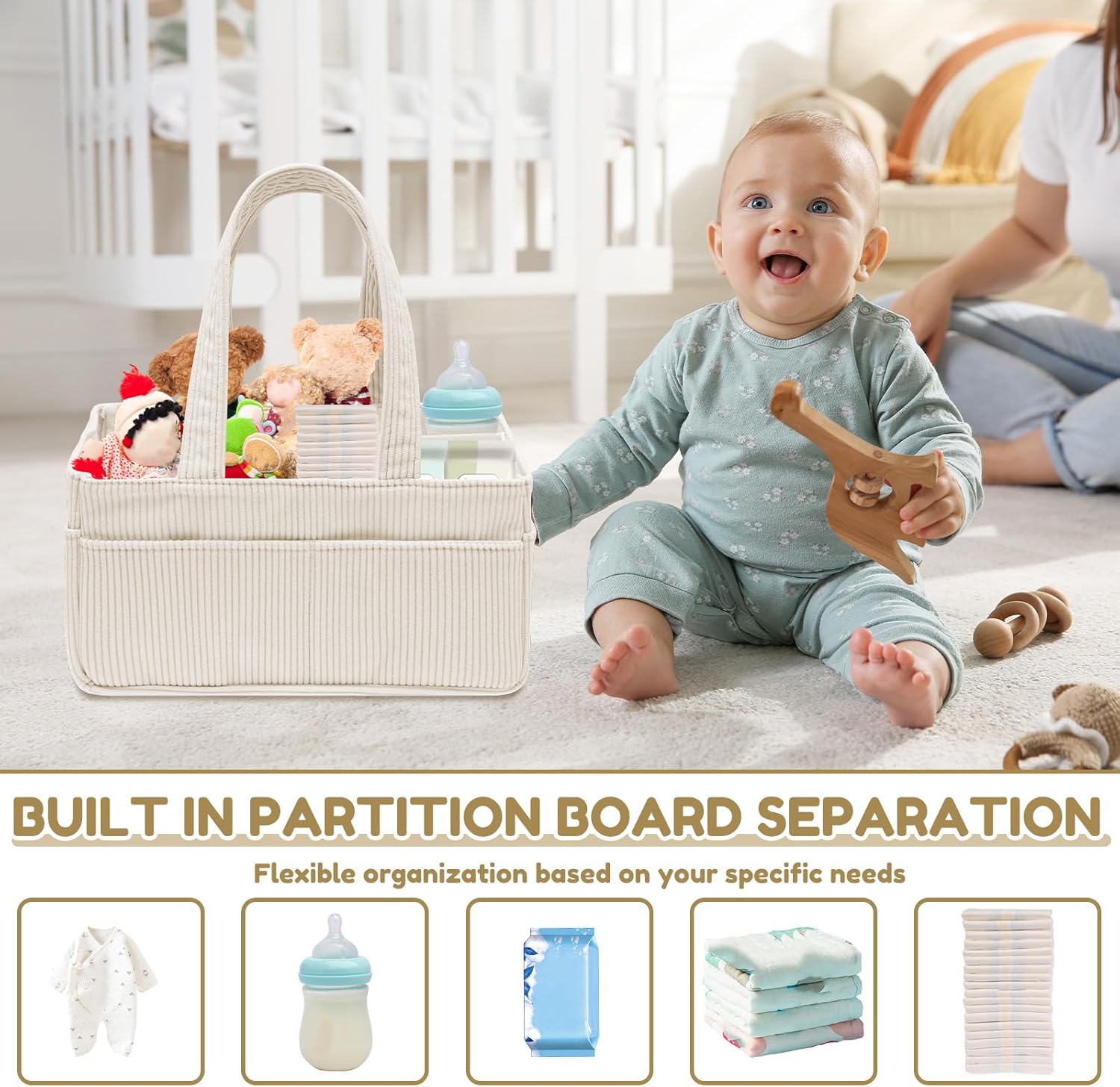 nappy caddy baby diaper caddy organiser portable washable newborn essentials storage basket baby shower gifts for diaper changing 37x23x20cm nappy caddy baby diaper caddy organiser portable washable newborn essentials storage basket baby shower gifts for diaper changing 37x23x20cm