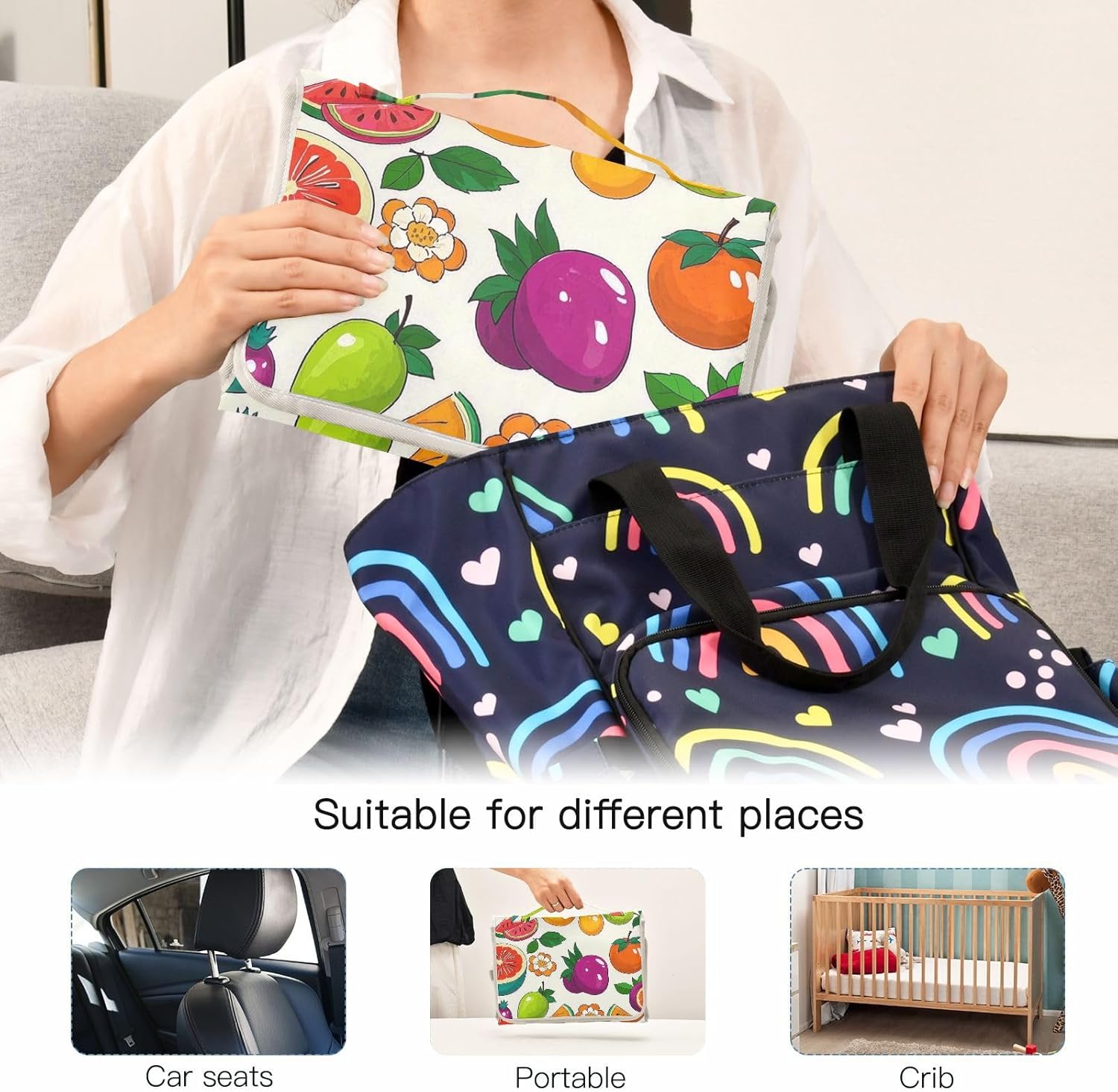 reusable portable changing pad with tissue pocket fruit melon pattern colorful waterproof changing pad for baby infant travel kit cambiadores de pa?ales para bebes reusable portable changing pad with tissue pocket fruit melon pattern colorful waterproof changing pad for baby infant travel kit cambiadores de pa?ales para bebes