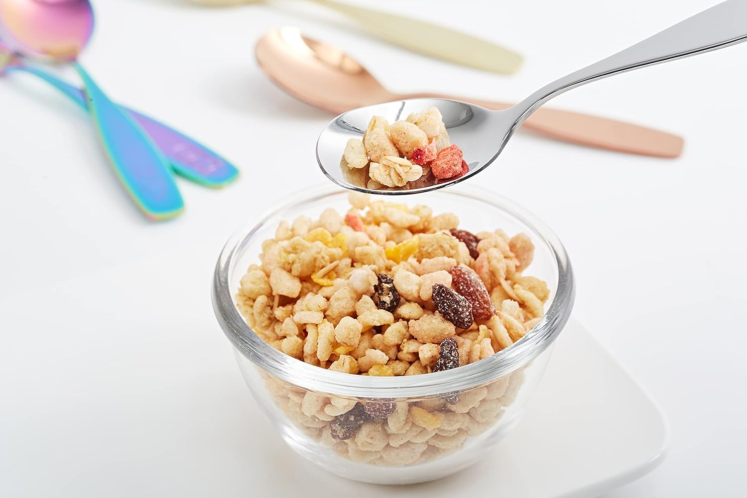 exzact children's cutlery stainless steel 6pcs set/kids cutlery/toddler utensils/flatware 2 x forks, 2 x safe dinner knives, 2 x dinner spoons engraved dog cat bunny design exzact children's cutlery stainless steel 6pcs set/kids cutlery/toddler utensils/flatware 2 x forks, 2 x safe dinner knives, 2 x dinner spoons engraved dog cat bunny design