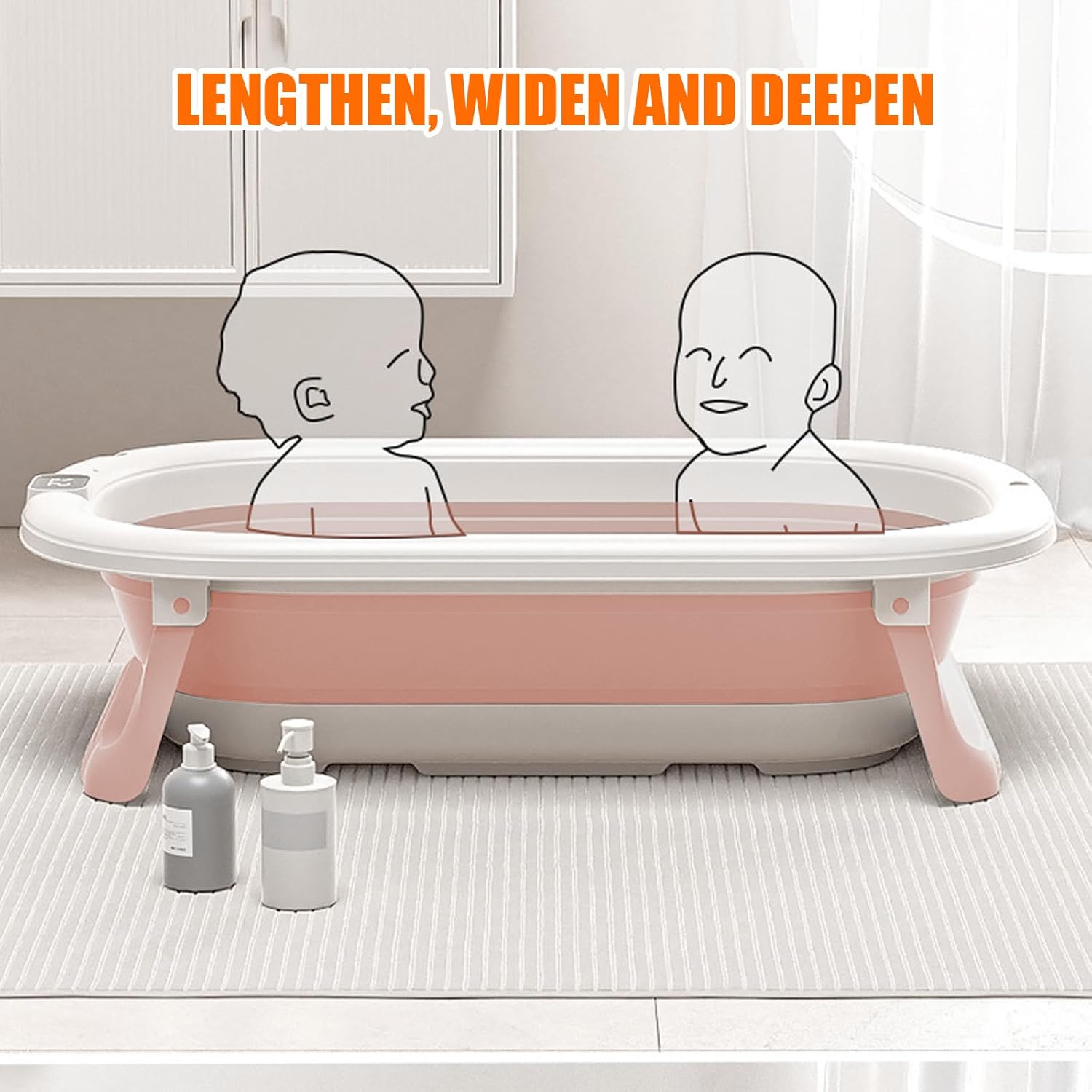 xanni newborn essentials foldable baby bathtub with bath mat, portable travel bath for babies and children 0 24 months xanni newborn essentials foldable baby bathtub with bath mat, portable travel bath for babies and children 0 24 months