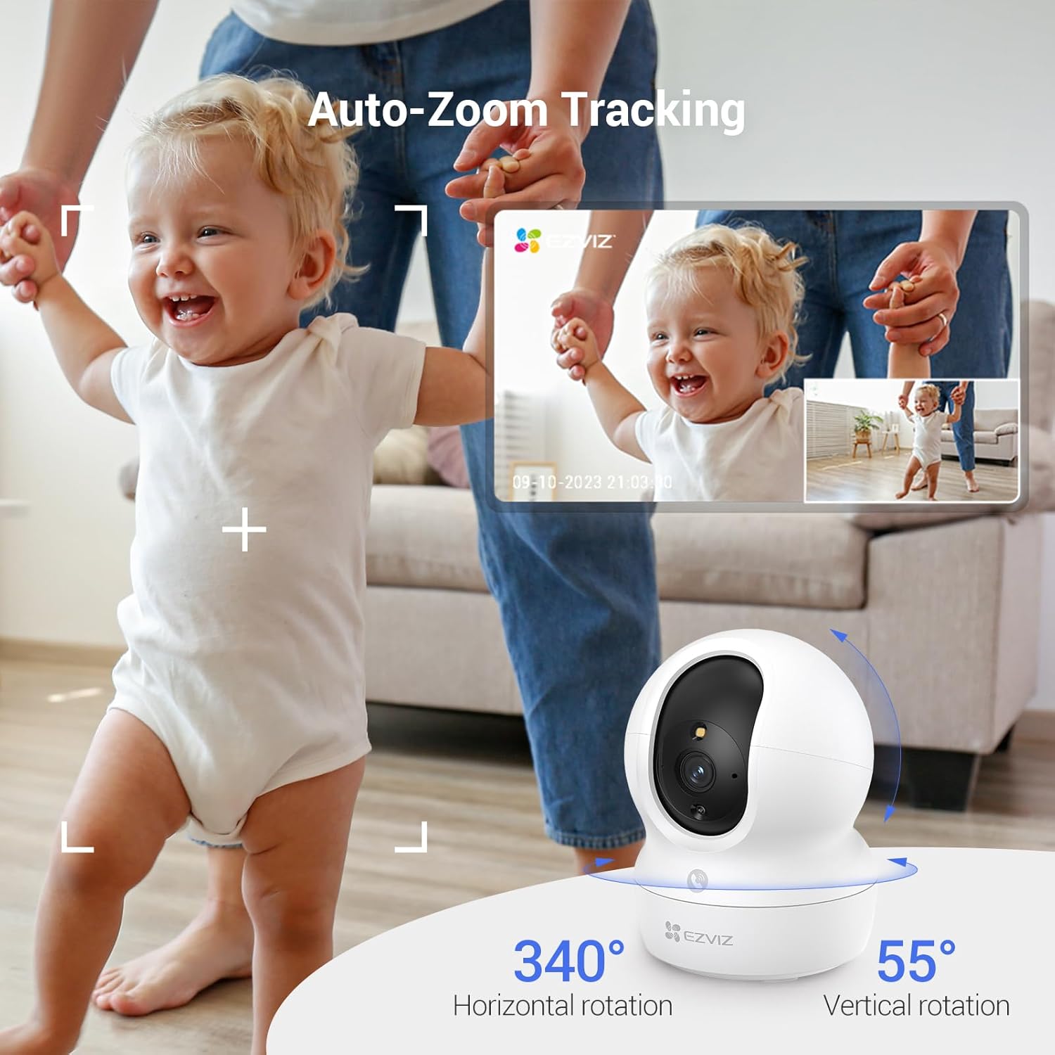 ezviz cp1 pro 2k indoor security camera wifi, 2.4ghz baby monitor wireless with call button, 512gb supports, 360° pan tilt, smart colour night vision, auto tracking, two way audio, sleep mode ezviz cp1 pro 2k indoor security camera wifi, 2.4ghz baby monitor wireless with call button, 512gb supports, 360° pan tilt, smart colour night vision, auto tracking, two way audio, sleep mode