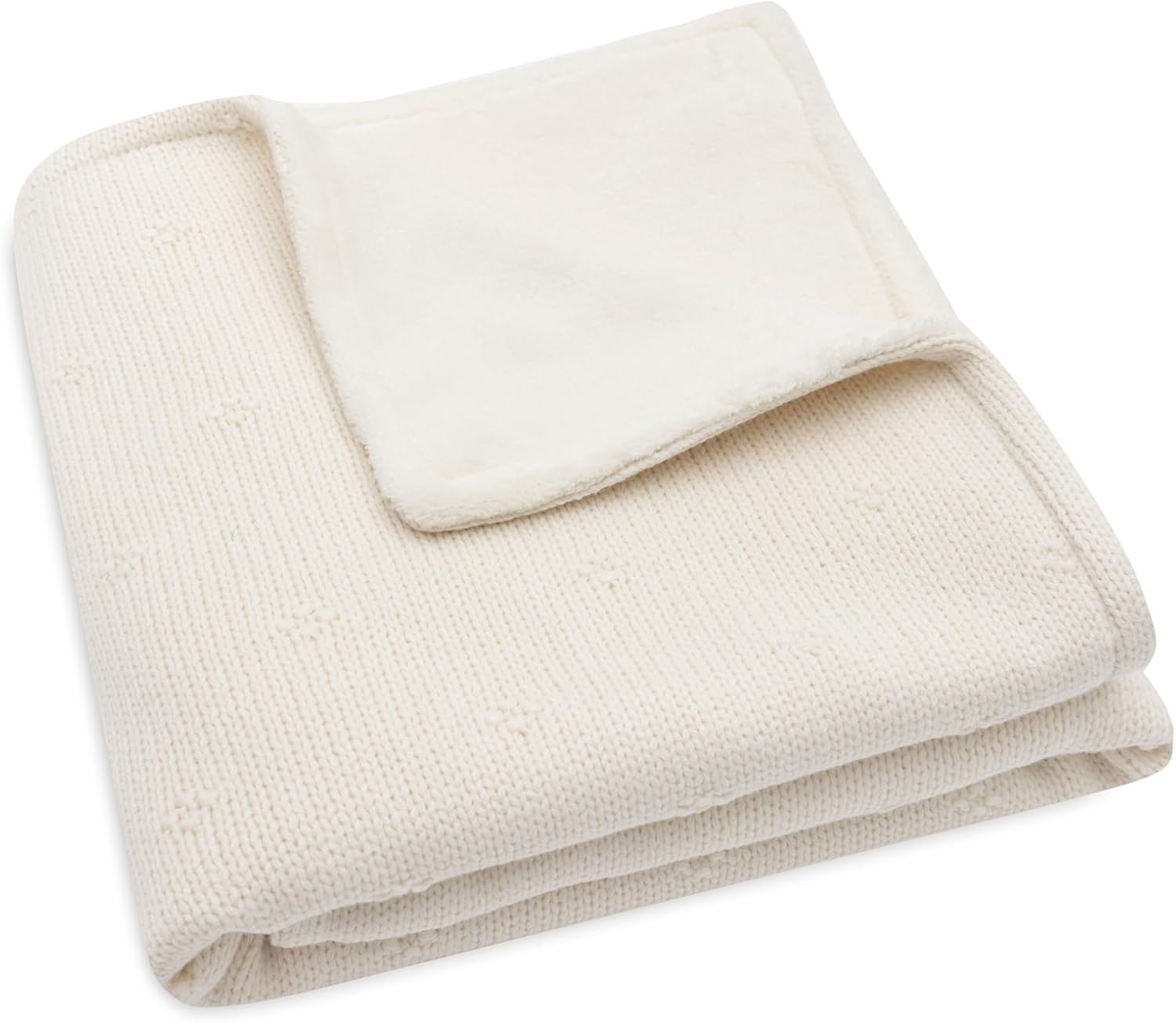 jollein cosy knit baby blanket, ivory velvet, 75 x 100 cm, 60% cotton, 40% acrylic, inner, 100% polyester, for baby cot, 2.0 tog, oeko tex certified, knitted pattern jollein cosy knit baby blanket, ivory velvet, 75 x 100 cm, 60% cotton, 40% acrylic, inner, 100% polyester, for baby cot, 2.0 tog, oeko tex certified, knitted pattern