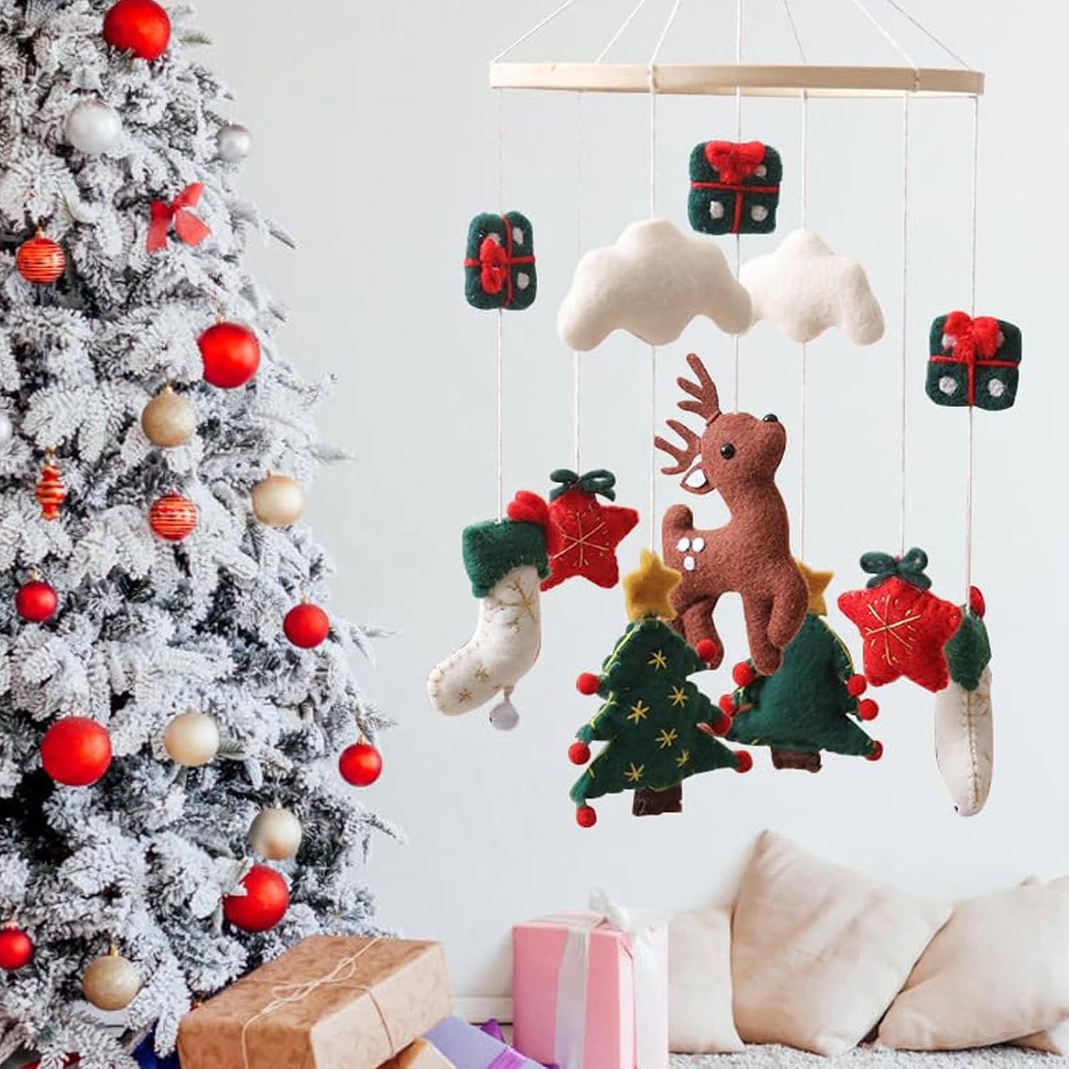 crib mobile for boys christmas nursery mobile for crib wind chime, felt reindeer christmas tree nursery decor for children's room birthday bedroom girls play wall crib mobile for boys christmas nursery mobile for crib wind chime, felt reindeer christmas tree nursery decor for children's room birthday bedroom girls play wall