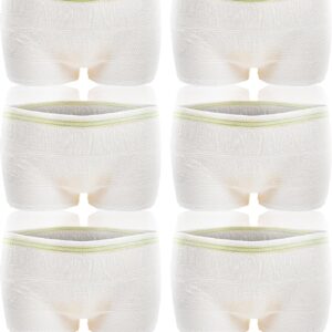 6 pack incontinence pants, xl fix reusable net pant for women and men, incontinence net knickers, breathable disposable pants for maternity daily travel (white)