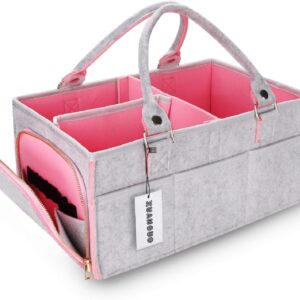 baby diaper caddy organizer for girl boy large nursery storage bin basket portable holder tote bag for changing table and car baby shower gifts newborn essentials baby registry must haves items