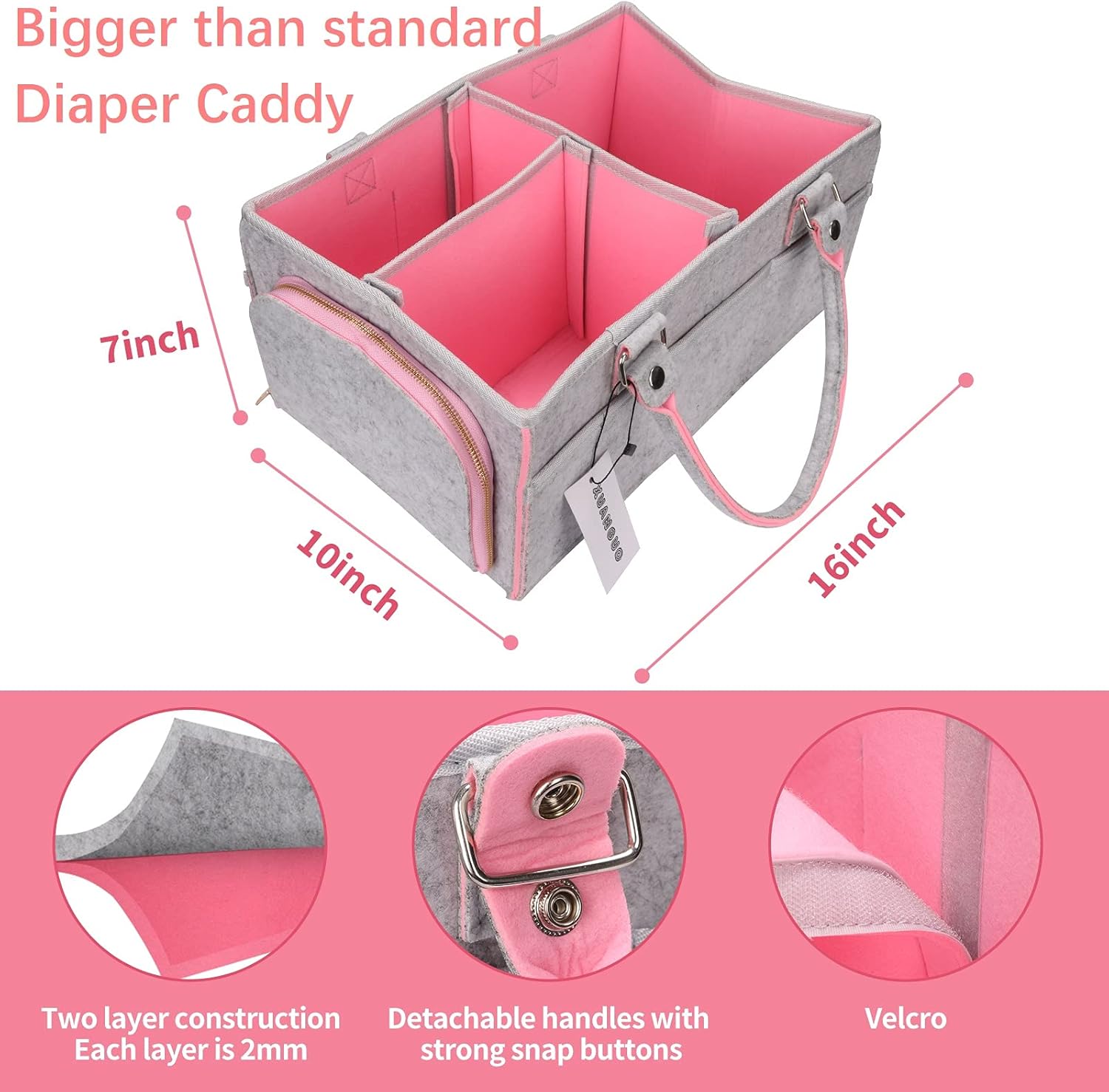 baby diaper caddy organizer for girl boy large nursery storage bin basket portable holder tote bag for changing table and car baby shower gifts newborn essentials baby registry must haves items baby diaper caddy organizer for girl boy large nursery storage bin basket portable holder tote bag for changing table and car baby shower gifts newborn essentials baby registry must haves items