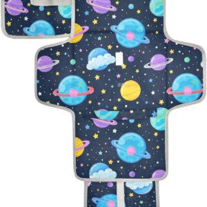 cartoon cute colorful planet reusable diaper changing pad with tissue pocket travel changing pad for baby infant travel station kit cambiadores de pa?ales para bebes