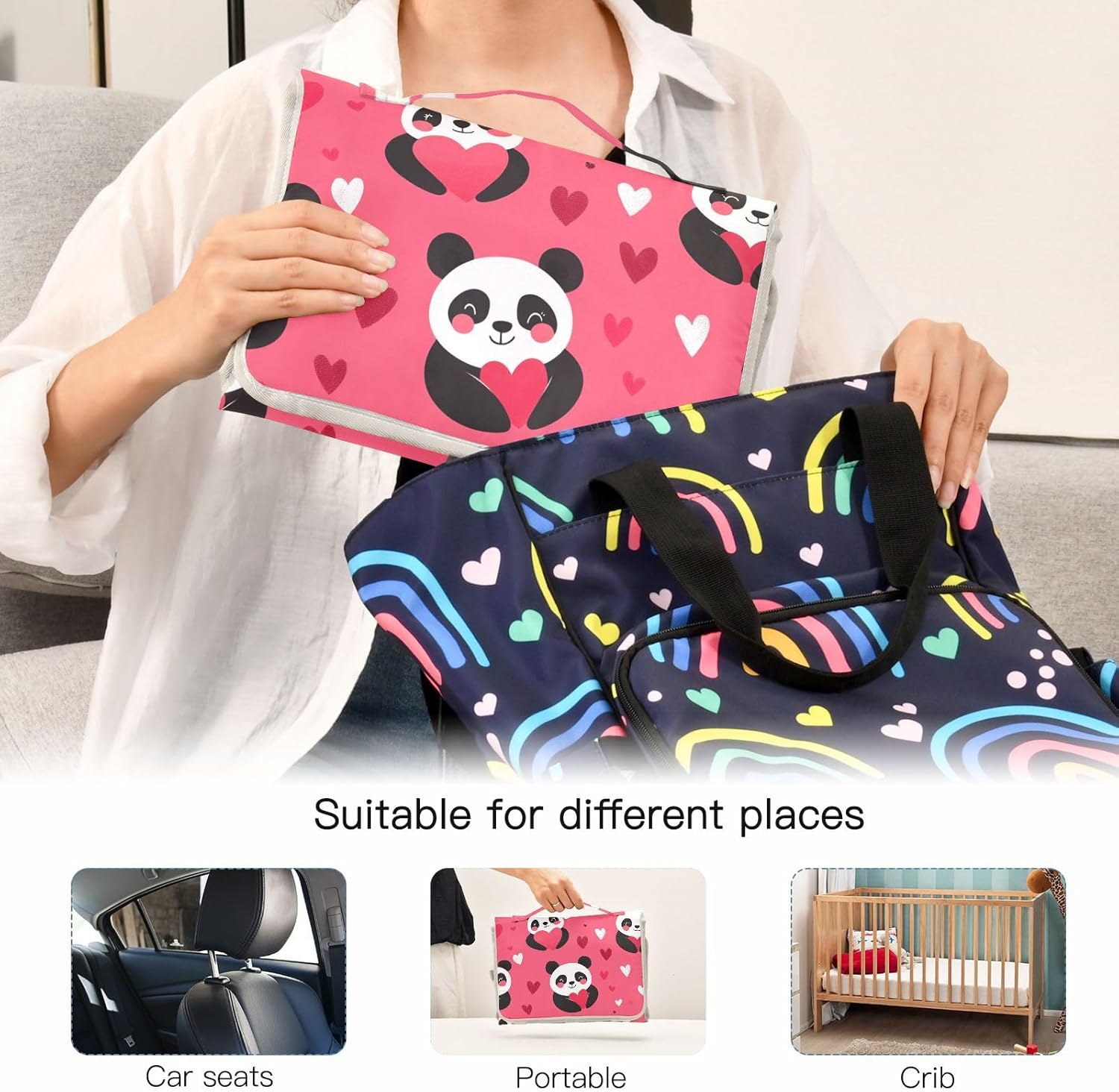 reusable portable changing pad with tissue pocket waterproof changing pad for baby infant travel station kit panda hotpink valentine reusable portable changing pad with tissue pocket waterproof changing pad for baby infant travel station kit panda hotpink valentine