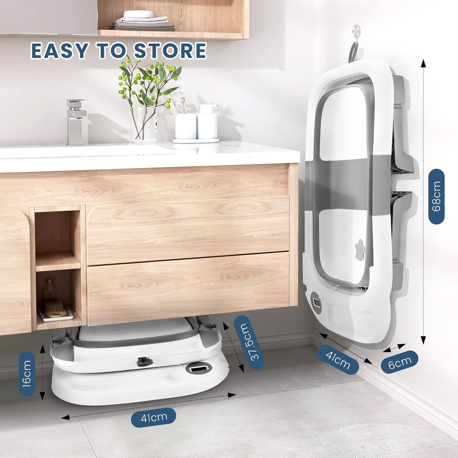 baby bathtub, newborns bath essentials, portable bath tub for infant 0 24 months,baby shower gifts with soft cushion,temperature sensor and tray baby bathtub, newborns bath essentials, portable bath tub for infant 0 24 months,baby shower gifts with soft cushion,temperature sensor and tray