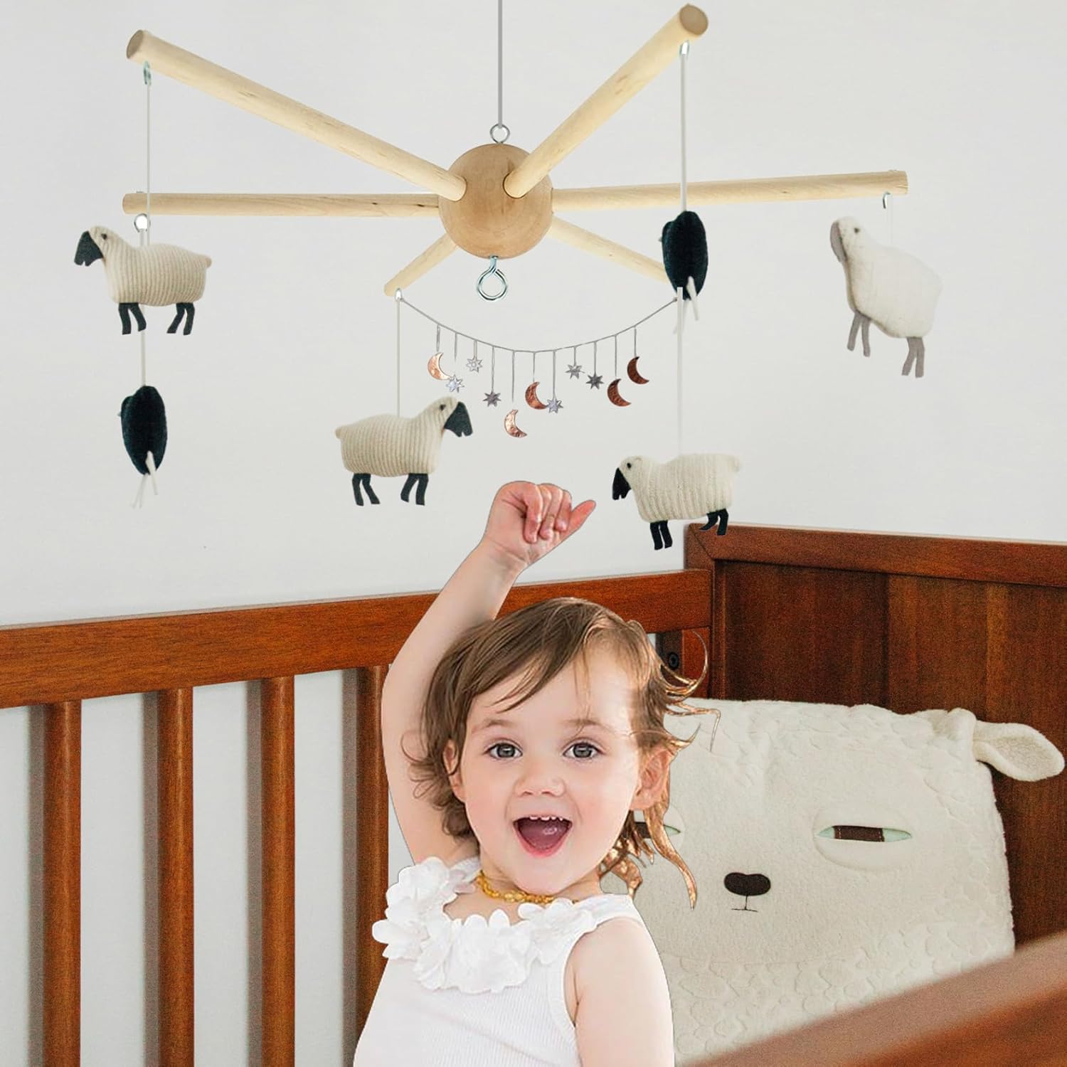 mobile hanger for crib, natural wooden diy mobile kit, bell wind chimes hanger for baby home wall hanging balcony diy kit for crib mobile hanger for crib, natural wooden diy mobile kit, bell wind chimes hanger for baby home wall hanging balcony diy kit for crib