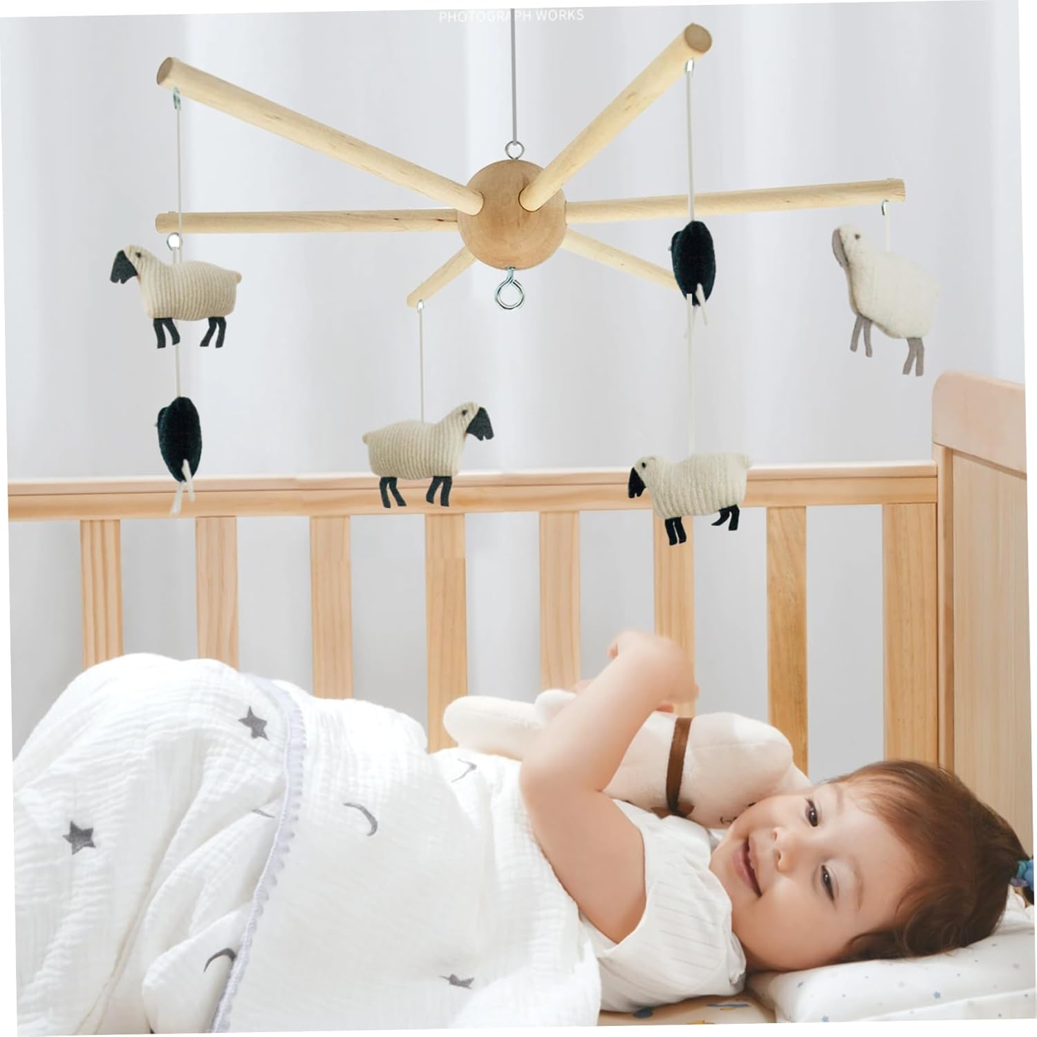mobile hanger for crib, natural wooden diy mobile kit, bell wind chimes hanger for baby home wall hanging balcony diy kit for crib mobile hanger for crib, natural wooden diy mobile kit, bell wind chimes hanger for baby home wall hanging balcony diy kit for crib