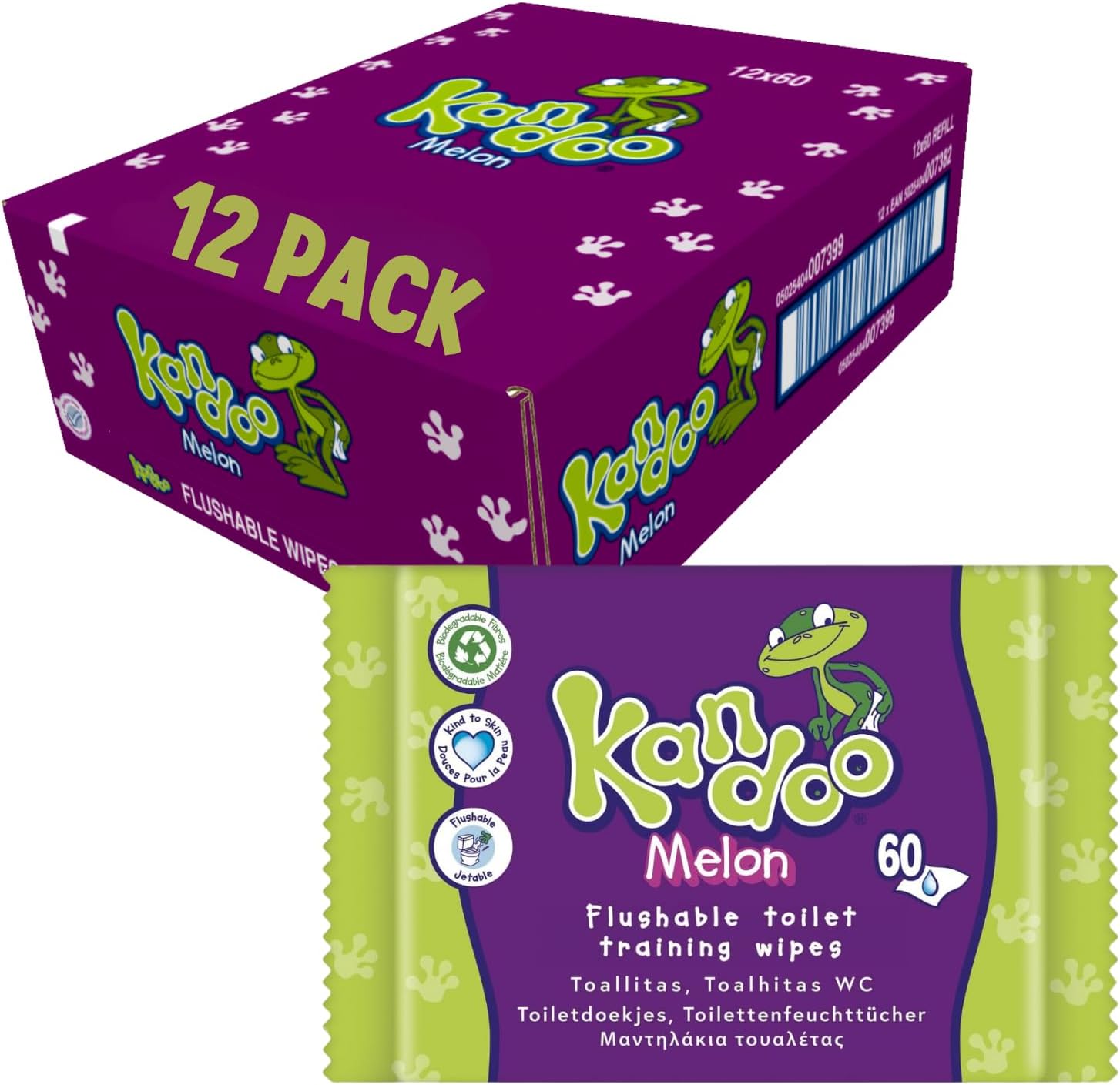kandoo melon flushable moist toilet tissues, 12 x 60 wipes (total 720 wipes), biodegradable and plastic free, toilet training wet toilet tissues, melon scented, toddler wipes, multipack kandoo melon flushable moist toilet tissues, 12 x 60 wipes (total 720 wipes), biodegradable and plastic free, toilet training wet toilet tissues, melon scented, toddler wipes, multipack