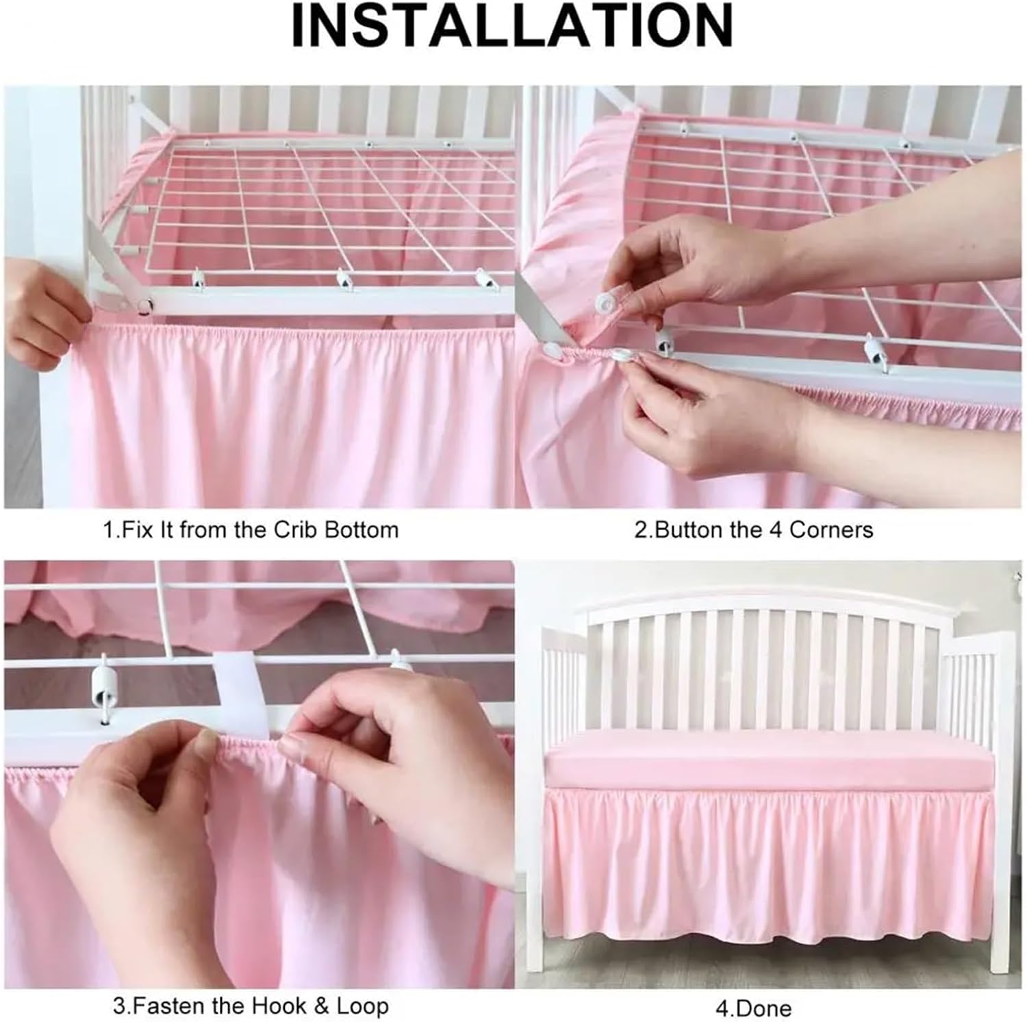 crib skirt for crib skirt with ruffles in plush, adjustable elastic bedding for toddlers, ruffled bed skirt, bed cover (white) crib skirt for crib skirt with ruffles in plush, adjustable elastic bedding for toddlers, ruffled bed skirt, bed cover (white)