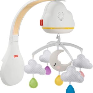 fisher price sound machine calming clouds mobile & soother convertible crib to tabletop with music & lights for newborn to toddler, grp99