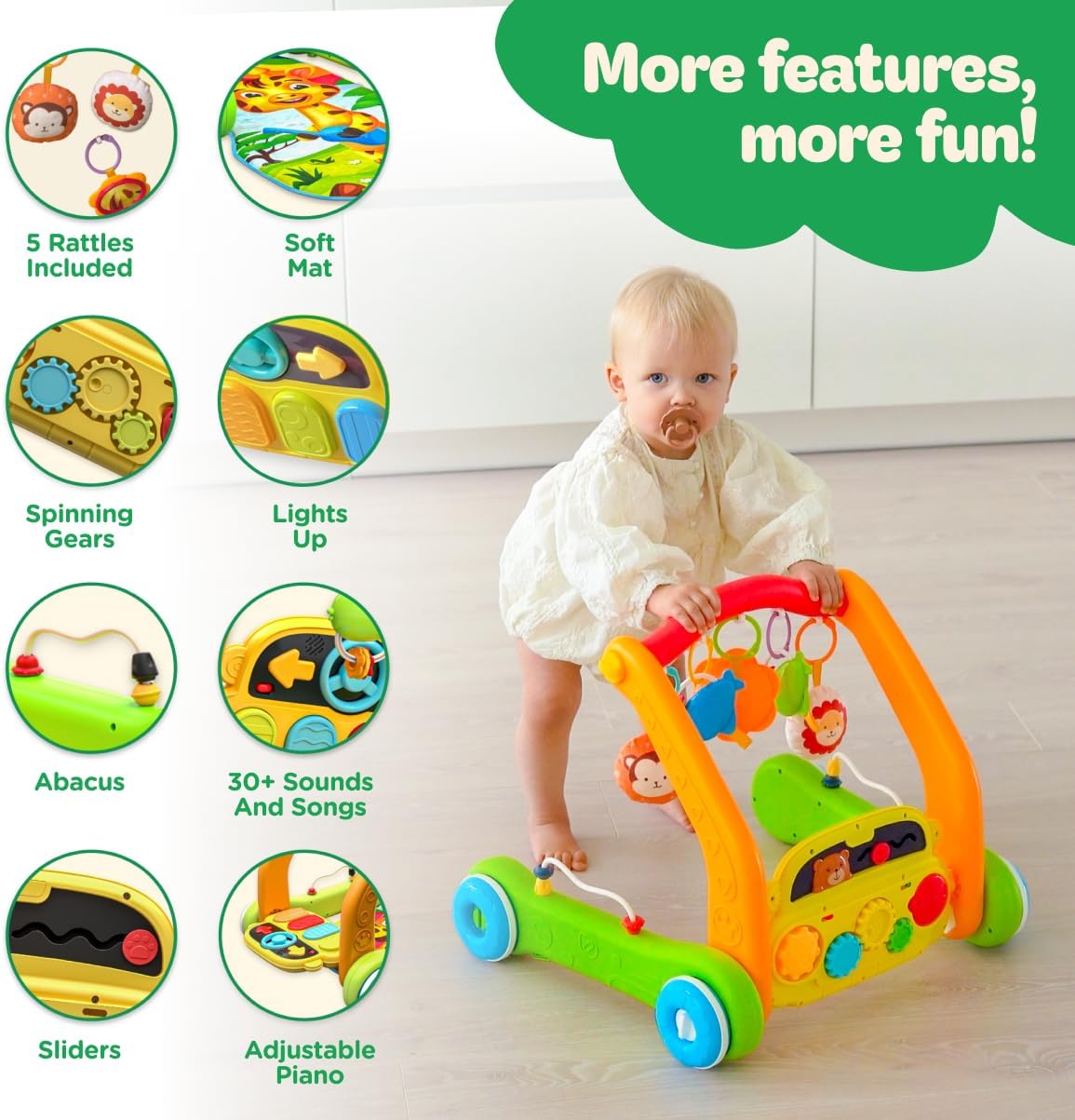 move2play, 4 in 1 baby play mat & activity centre gym | walker | infant toy for tummy time | birthday gift for 3, 4, 5, 6, 7, 8, 9, 10, 12+ months old boys & girls (yellow) move2play, 4 in 1 baby play mat & activity centre gym | walker | infant toy for tummy time | birthday gift for 3, 4, 5, 6, 7, 8, 9, 10, 12+ months old boys & girls (yellow)