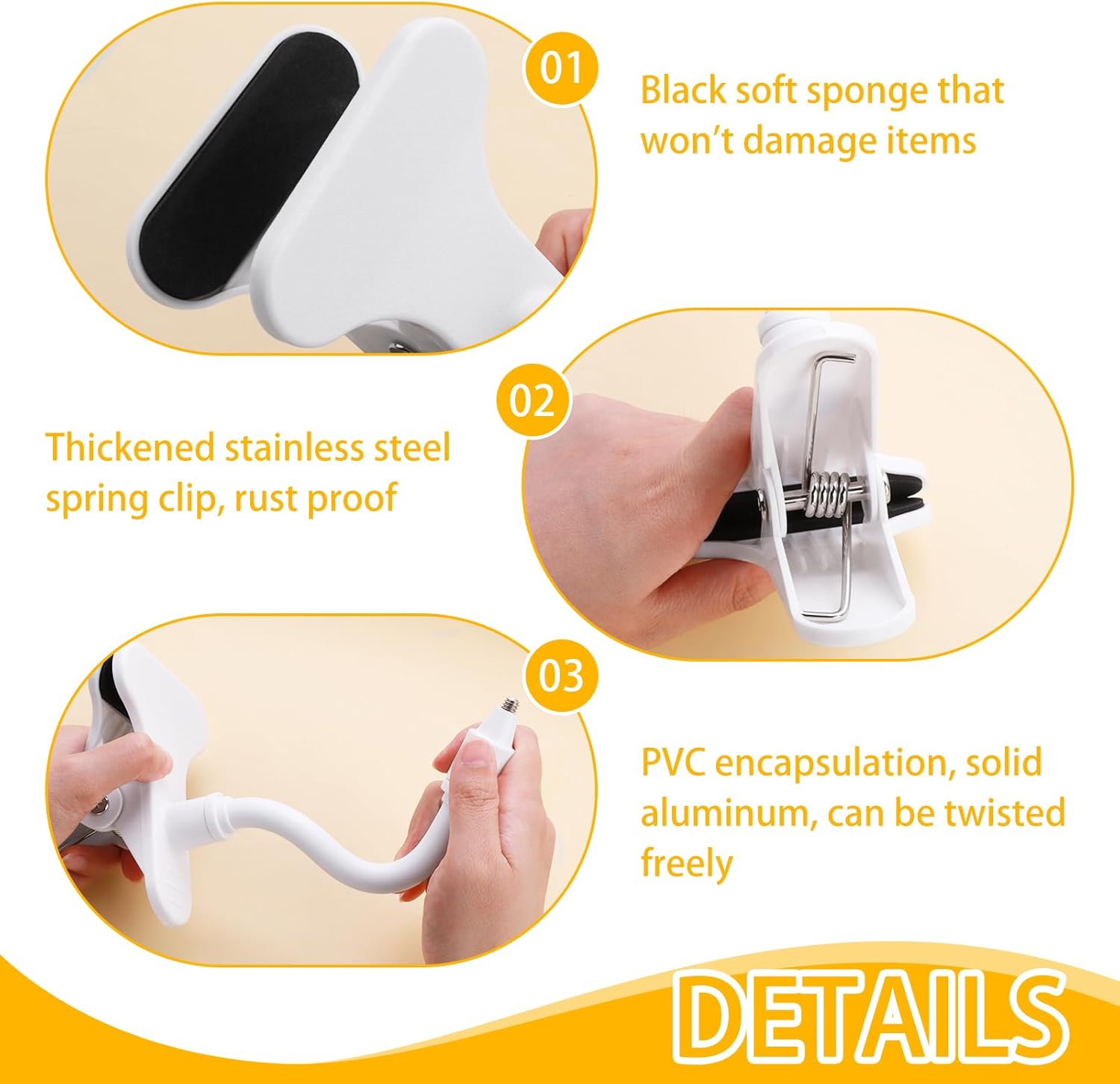 baby camera holder, baby monitor holder, universal monitor holder, flexible clip camera mount with 1/4 inch screw security for spaceview s/spaceview pro baby monitor, children's room, baby bed (white) baby camera holder, baby monitor holder, universal monitor holder, flexible clip camera mount with 1/4 inch screw security for spaceview s/spaceview pro baby monitor, children's room, baby bed (white)