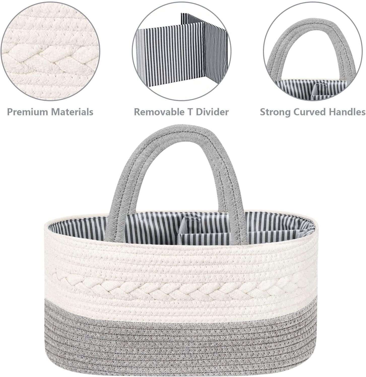 nappy caddy organiser, diaper caddy baby essentials for newborn,multifunctional nappy caddy organiser portable nursery storage basket with changeable compartments,cotton woven rope nappy caddy organiser, diaper caddy baby essentials for newborn,multifunctional nappy caddy organiser portable nursery storage basket with changeable compartments,cotton woven rope