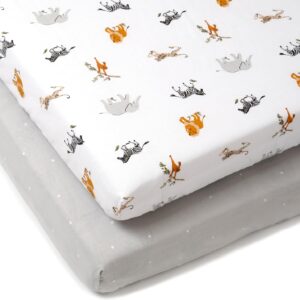 clair de lune jungle dream 2 pack fitted cot bed sheets 140 x 70 cm