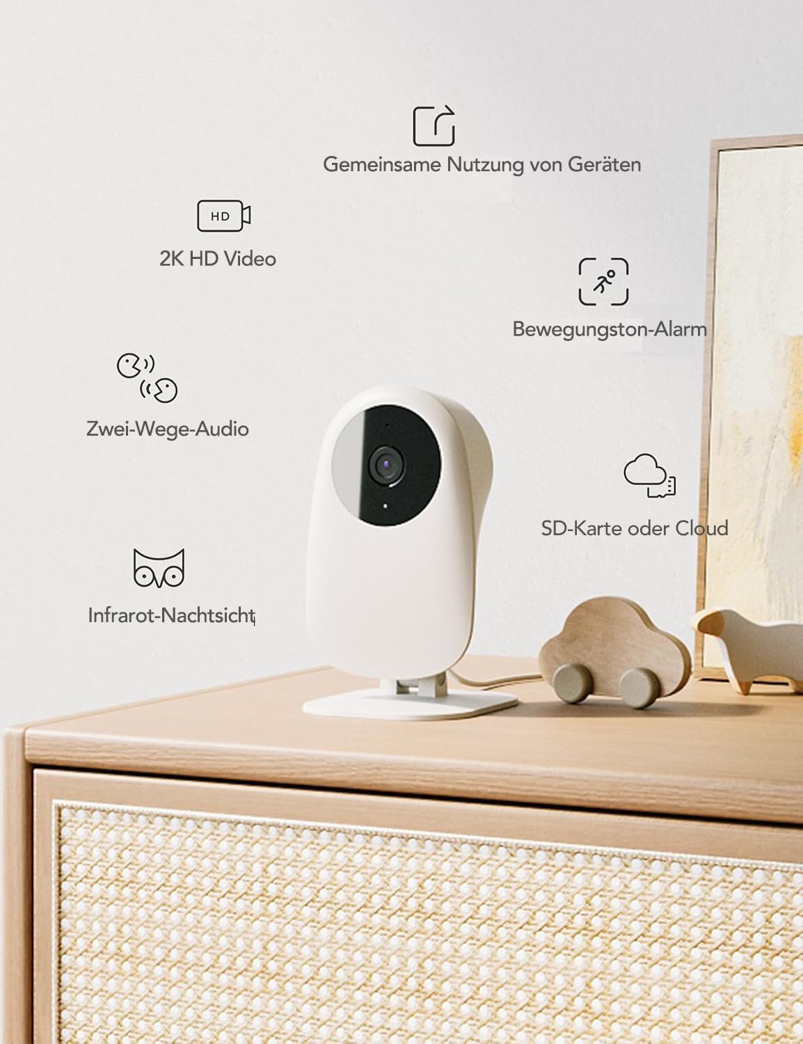 nooie baby wifi camera, 1080p baby monitor and 2 way audio, motion and sound detection, ir night version, sd card and cloud storage, works with alexa nooie baby wifi camera, 1080p baby monitor and 2 way audio, motion and sound detection, ir night version, sd card and cloud storage, works with alexa