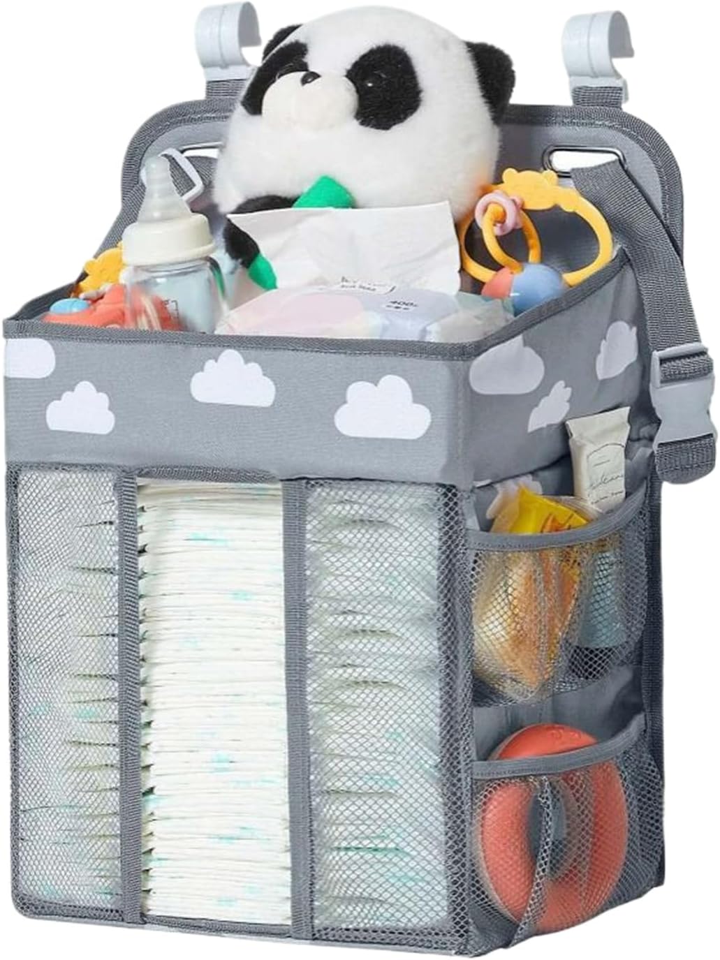 diaper holder crib waterproof baby organizer for nursery, stable storage stacker, adjustable multi pocket storage, portable crib accessories for diapers, wipes, bottles, clothes, toys diaper holder crib waterproof baby organizer for nursery, stable storage stacker, adjustable multi pocket storage, portable crib accessories for diapers, wipes, bottles, clothes, toys