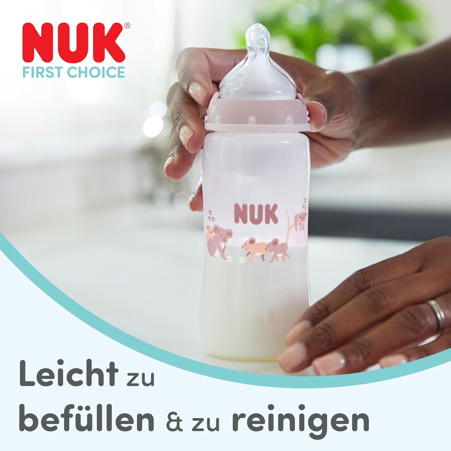 nuk first choice baby bottles, 0 3+ months, 150 ml & 300 ml, anti colic drinking bottle, pp, temperature control display, koala, pack of 4 nuk first choice baby bottles, 0 3+ months, 150 ml & 300 ml, anti colic drinking bottle, pp, temperature control display, koala, pack of 4