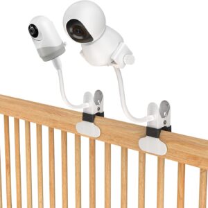 baby monitor stand, universal baby monitor holder, flexible mount bracket for hellobaby, nanit pro, infant optics, vtech & most baby monitors, (clip type)