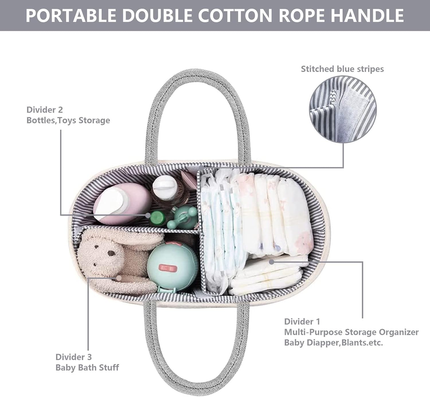 nappy caddy organiser, diaper caddy baby essentials for newborn,multifunctional nappy caddy organiser portable nursery storage basket with changeable compartments,cotton woven rope nappy caddy organiser, diaper caddy baby essentials for newborn,multifunctional nappy caddy organiser portable nursery storage basket with changeable compartments,cotton woven rope
