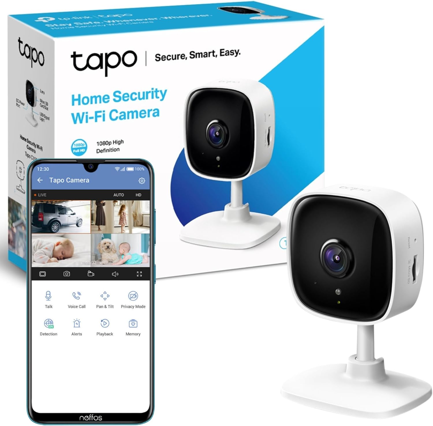 tapo wi fi baby monitor smart camera, indoor cctv, works with alexa & google home,1080p, 2 way audio,night vision, sd storage,baby crying/motion detection device sharing (tapo c100),packaging may vary tapo wi fi baby monitor smart camera, indoor cctv, works with alexa & google home,1080p, 2 way audio,night vision, sd storage,baby crying/motion detection device sharing (tapo c100),packaging may vary