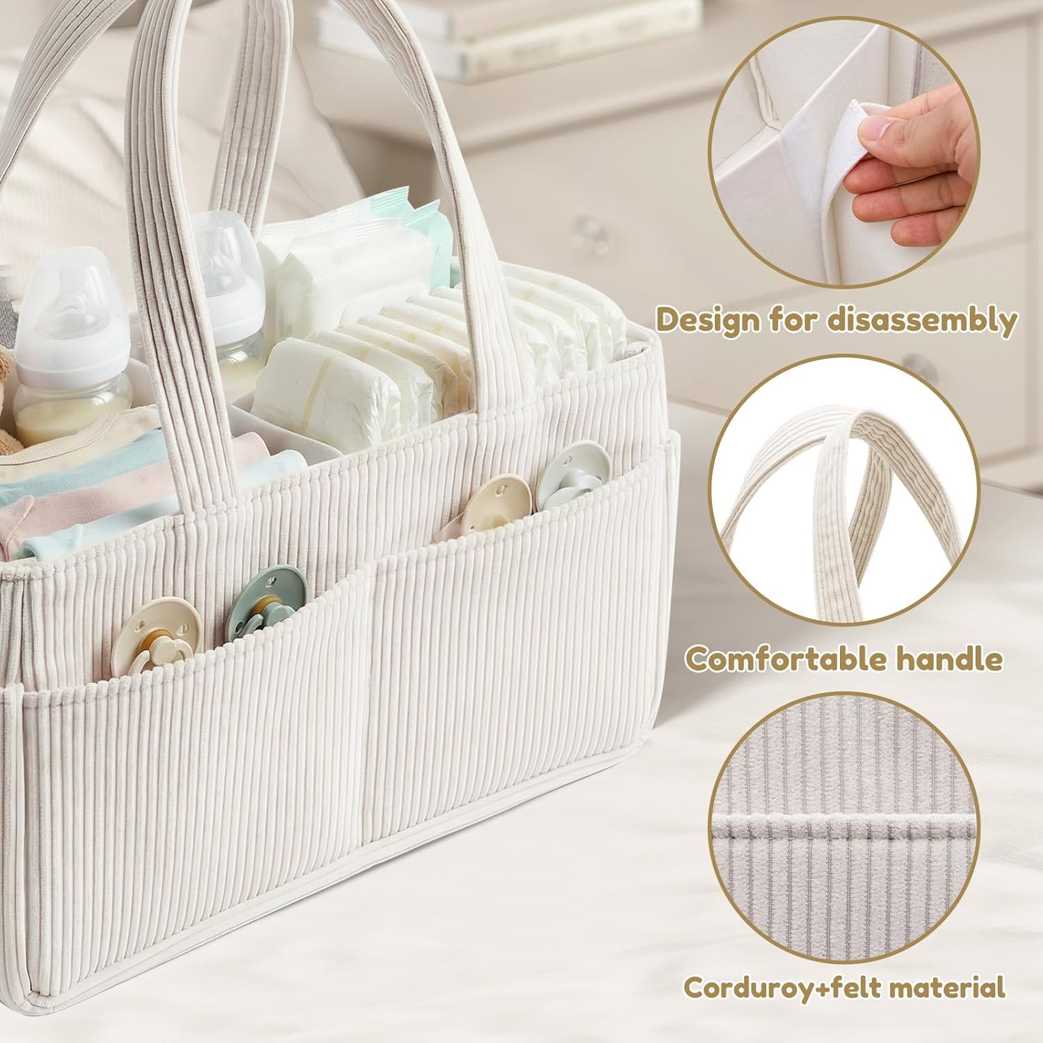 nappy caddy baby diaper caddy organiser portable washable newborn essentials storage basket baby shower gifts for diaper changing 37x23x20cm nappy caddy baby diaper caddy organiser portable washable newborn essentials storage basket baby shower gifts for diaper changing 37x23x20cm