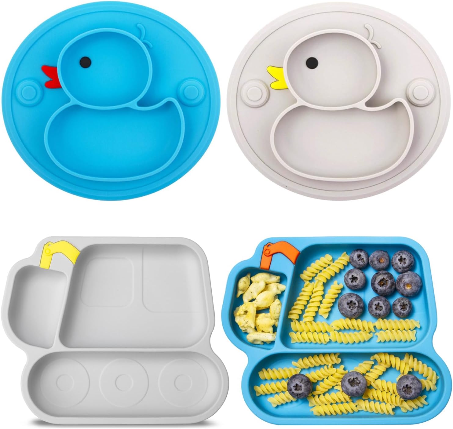 qshare baby plates, set of 4 non slip children's place mats with suction cups, split stable baby plates, toddler plates, bpa free, dishwasher and microwave safe children's plates (style 1) qshare baby plates, set of 4 non slip children's place mats with suction cups, split stable baby plates, toddler plates, bpa free, dishwasher and microwave safe children's plates (style 1)
