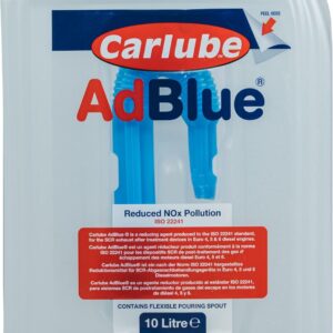 carlube adblue 10l premium urea solution with flex spout for diesel engines & scr exhaust gas aftertreatment iso 22241 compliant easy refill