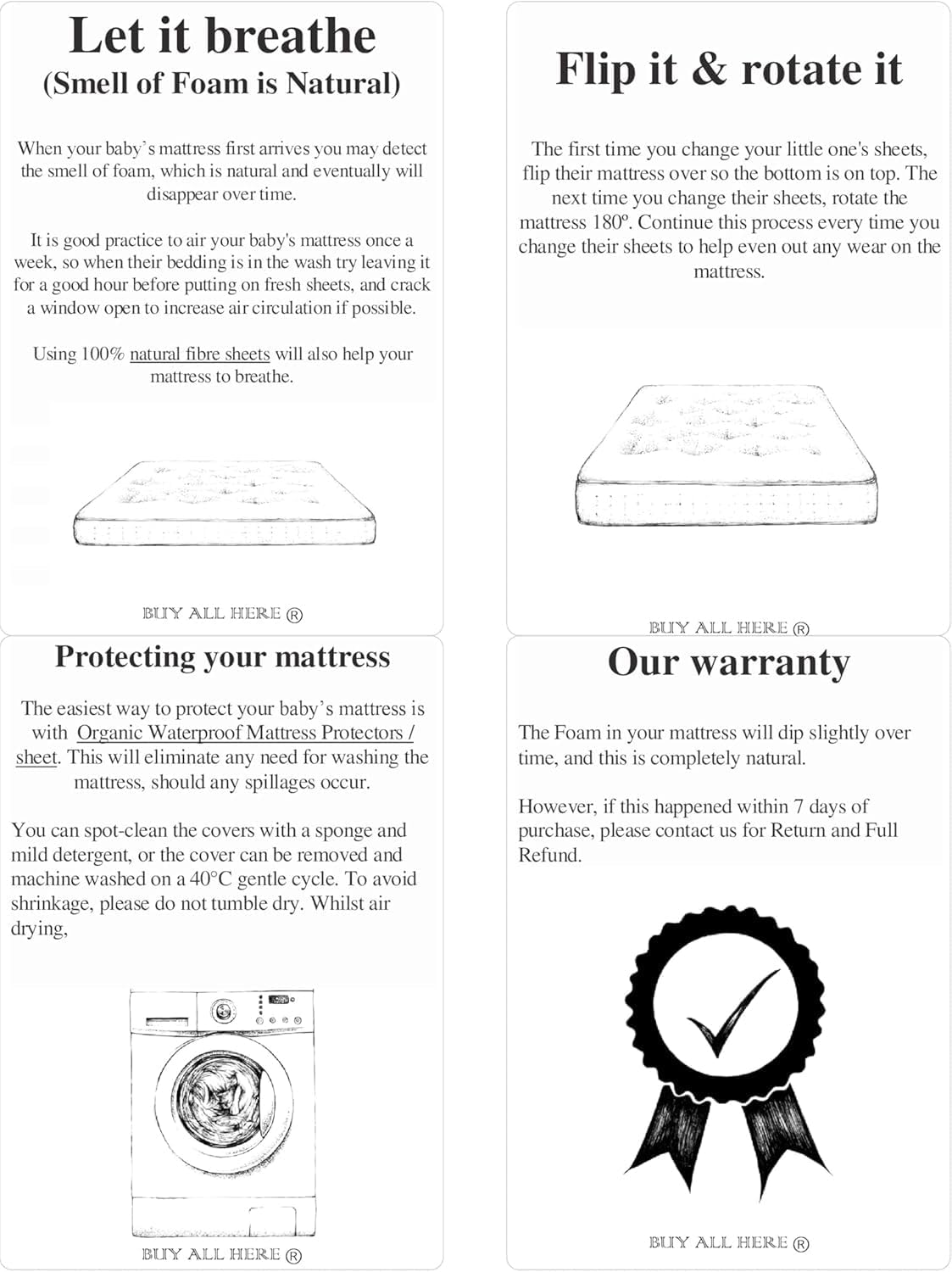 crib cot bed mattress comes with super soft breathable water resistant quilted cover, removable washable 140 x 70 x 7.5 cm crib cot bed mattress comes with super soft breathable water resistant quilted cover, removable washable 140 x 70 x 7.5 cm