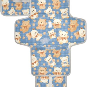 cartoon bears cute plaids reusable changing pads for baby with tissue pocket diaper mat changing pad travel infant travel station kit cambiadores de pa?ales para bebes