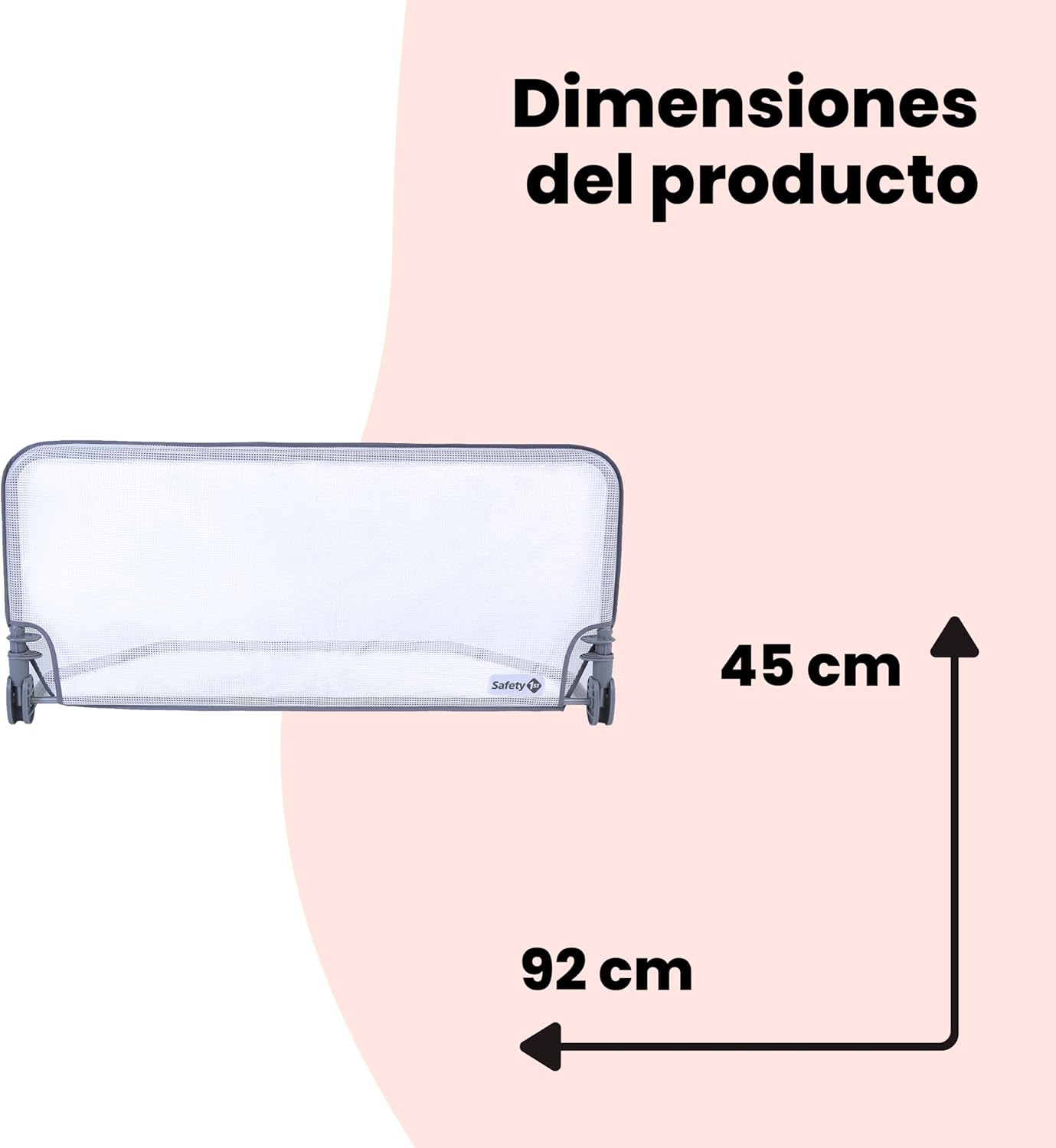 safety 1st standard bed rail 90cm, bed guard for toddler bed, 18 months – 5 years, toddler bed rail, mesh fabric, automatic lock, easy to clean, grey & white safety 1st standard bed rail 90cm, bed guard for toddler bed, 18 months – 5 years, toddler bed rail, mesh fabric, automatic lock, easy to clean, grey & white