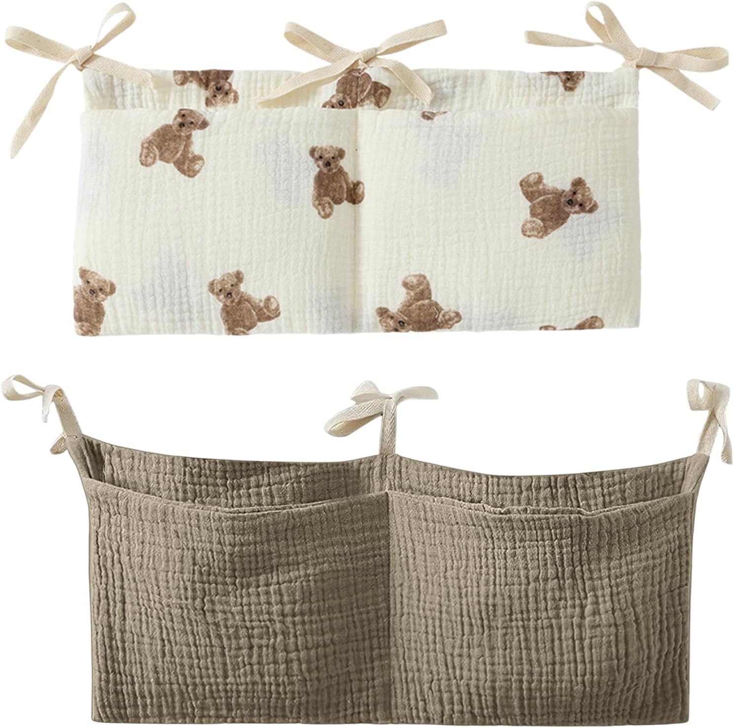 crib storage pocket hanging bed organiser, 2pcs 100% cotton baby storage organiser nappy organizer bag, baby crib bedside bag nursery organizer for diapers baby bottles toys crib storage pocket hanging bed organiser, 2pcs 100% cotton baby storage organiser nappy organizer bag, baby crib bedside bag nursery organizer for diapers baby bottles toys