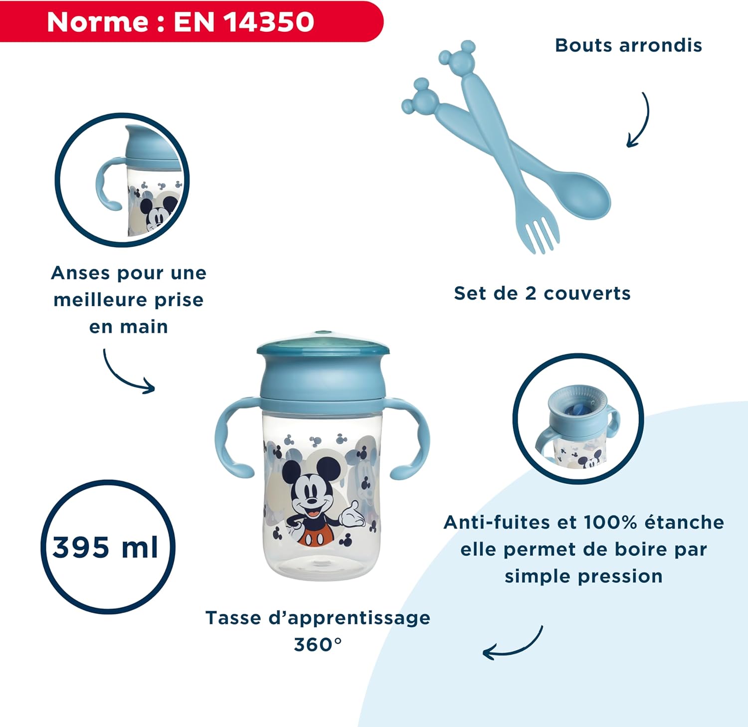 disney mickey children's tableware set divided plate bowl spoon fork and 360° learning cup fun and practical design for baby meals disney mickey children's tableware set divided plate bowl spoon fork and 360° learning cup fun and practical design for baby meals