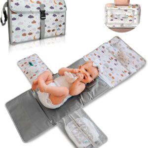 portable baby changing pad xl waterproof folding changing pad ideal as gift for newborn the diaper changing pad is a detachable bag with 6 pockets as a toiletry bag for baby items