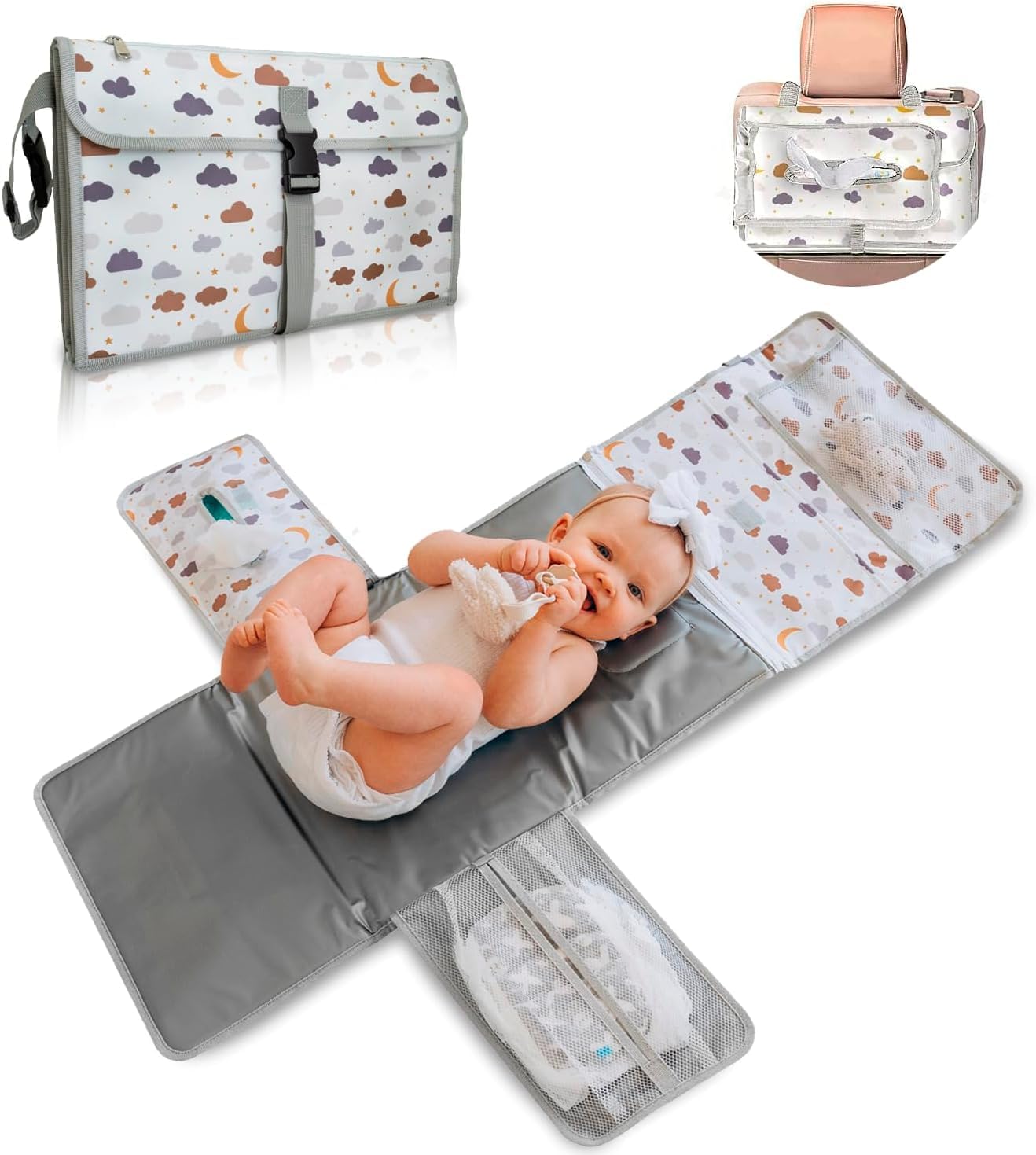 portable baby changing pad xl waterproof folding changing pad ideal as gift for newborn the diaper changing pad is a detachable bag with 6 pockets as a toiletry bag for baby items portable baby changing pad xl waterproof folding changing pad ideal as gift for newborn the diaper changing pad is a detachable bag with 6 pockets as a toiletry bag for baby items