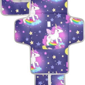 cute cartoon unicorns star purple peach reusable baby changing pad with tissue pocket portable baby changing pad infant travel station kit cambiador de pa?ales para bebes