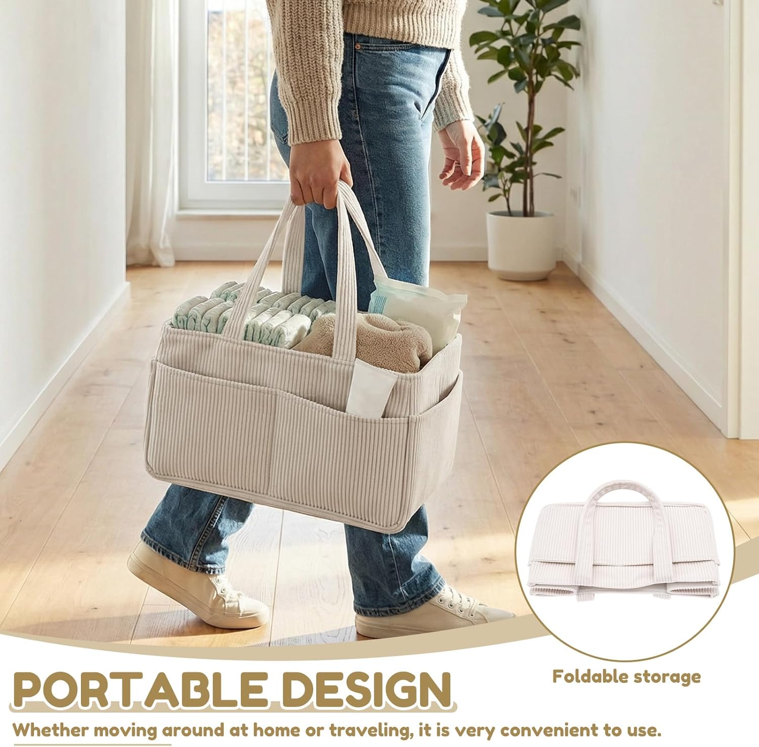 nappy caddy baby diaper caddy organiser portable washable newborn essentials storage basket baby shower gifts for diaper changing 37x23x20cm nappy caddy baby diaper caddy organiser portable washable newborn essentials storage basket baby shower gifts for diaper changing 37x23x20cm