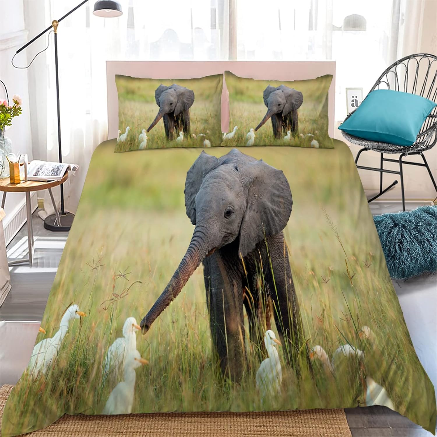 single duvet cover set light green baby elephant easy care ultra soft microfibre with zipper duvet cover with 2 pillow cases 19"x29" cosy warm single 3d bedding(135x200cm) single duvet cover set light green baby elephant easy care ultra soft microfibre with zipper duvet cover with 2 pillow cases 19"x29" cosy warm single 3d bedding(135x200cm)