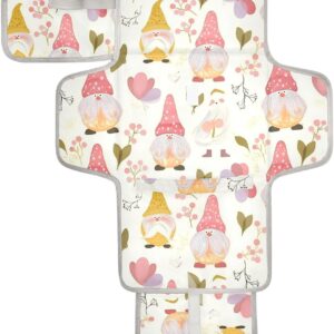 cute cartoon gnome reusable changing table mat with tissue pocket portable baby changing mat travel station kit cambiador de pa?ales para bebes