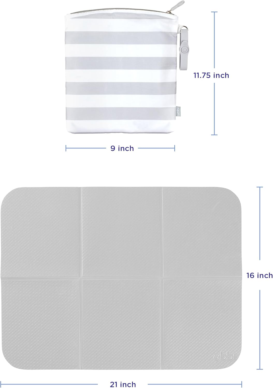 ubbi on the go changing mat with carrying case, soft and comfortable nappy bag accessory must have for newborns, easy to clean, portable changing pad, grey ubbi on the go changing mat with carrying case, soft and comfortable nappy bag accessory must have for newborns, easy to clean, portable changing pad, grey