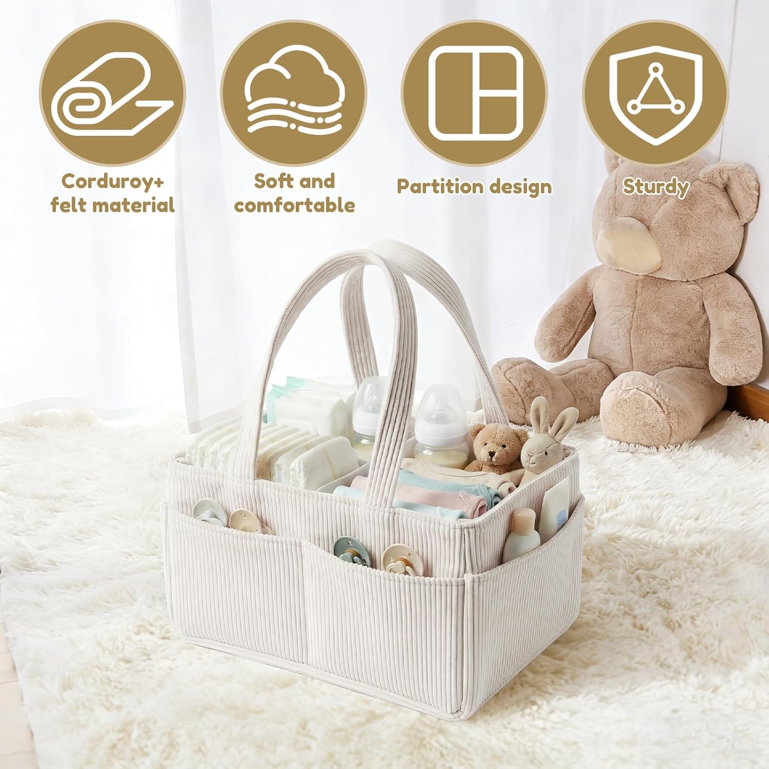 nappy caddy baby diaper caddy organiser portable washable newborn essentials storage basket baby shower gifts for diaper changing 37x23x20cm nappy caddy baby diaper caddy organiser portable washable newborn essentials storage basket baby shower gifts for diaper changing 37x23x20cm