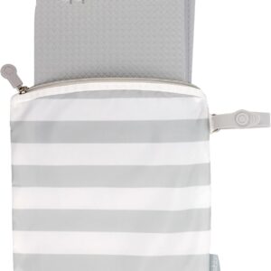 ubbi on the go changing mat with carrying case, soft and comfortable nappy bag accessory must have for newborns, easy to clean, portable changing pad, grey